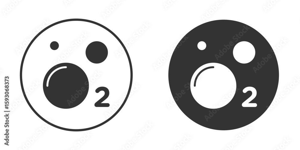 Fototapeta premium Oxygen O2 icon. Black filled vector illustration. vector logo template