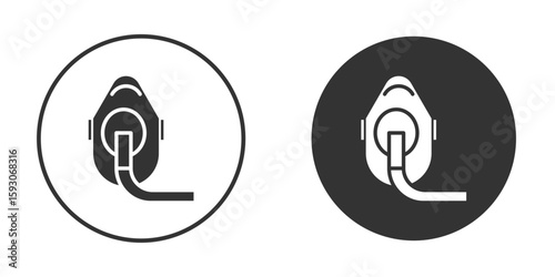 Oxygen mask icon. Black filled vector illustration. vector logo template
