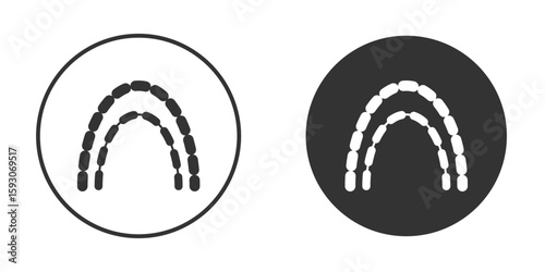Lingual braces icon. Black filled vector illustration. vector logo template