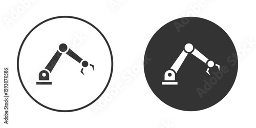 Industrial robot icon. Black filled vector illustration. vector logo template