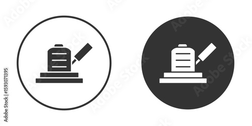 Floor sanding machine icon. Black filled vector illustration. vector logo template