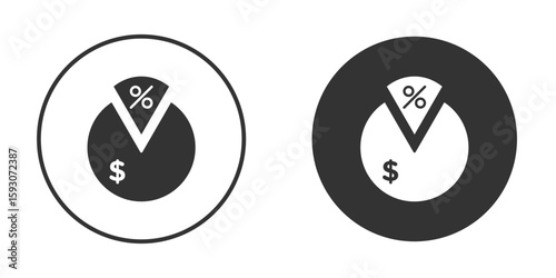 Dividend yield icon. Black filled vector illustration. vector logo template