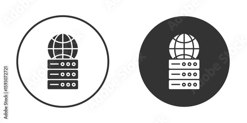 DNS icon. Black filled vector illustration. vector logo template