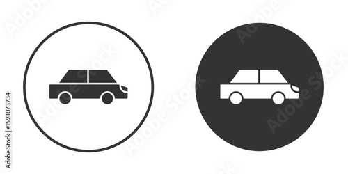 Compact car icon. Black filled vector illustration. vector logo template