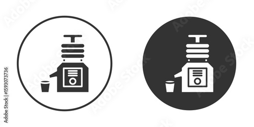 Cold pressed juicer icon. Black filled vector illustration. vector logo template