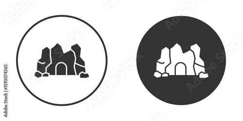cave icon. Black filled vector illustration. vector logo template