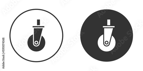 Cart trolley wheel icon. Black filled vector illustration. vector logo template