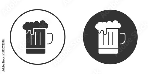 Beer icon. Black filled vector illustration. vector logo template