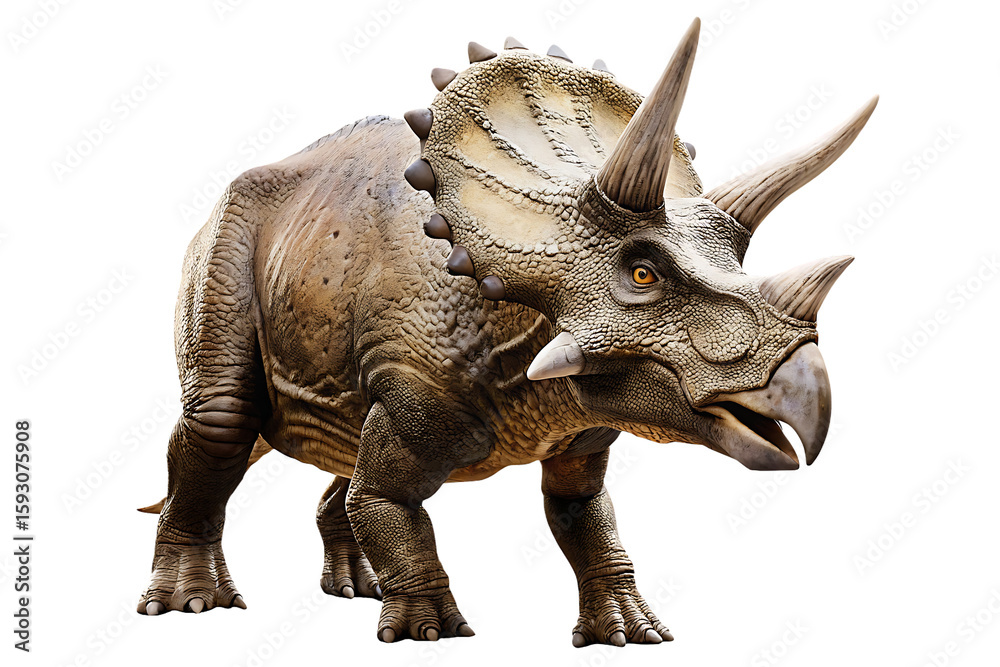 Obraz premium triceratops isolated on white background PNG, AI GENERATED