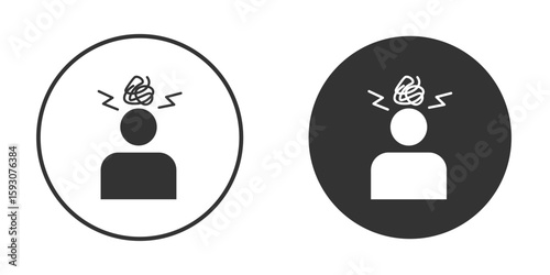 Anxiety icon. Black filled vector illustration. vector logo template