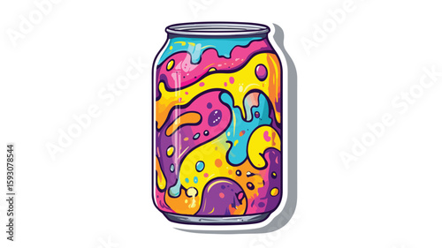 Soda Can Sticker Centered Composition