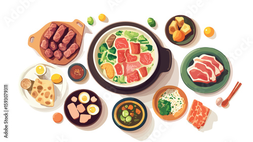 Delicious Meat Soup Wide Angle Centered