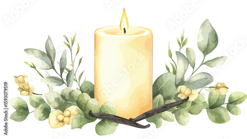 Tranquil Spa Candle Still Life