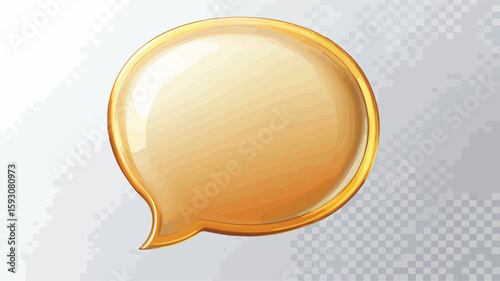 3D Gold Speech Bubble Icon Sticker