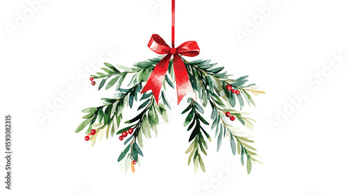 Elegant Mistletoe Decoration Hanging from Ceiling