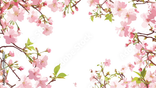 Spring Floral Frame Wide Angle Composition