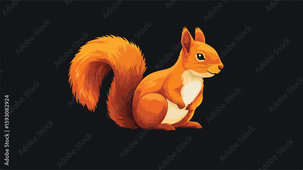 Obraz premium Squirrel Dark Background Wide Angle Photography