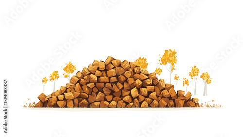 Deforestation Concept Stack of Firewood