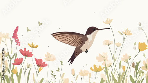 Elegant Hummingbird Wildlife Hovering Image