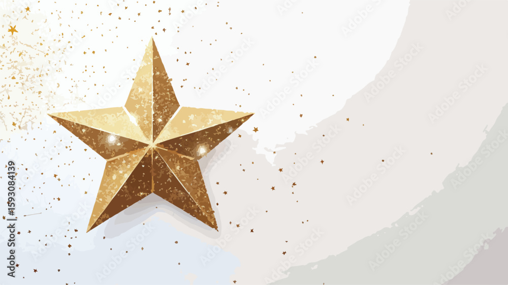 Glittering Star on White Background Photo