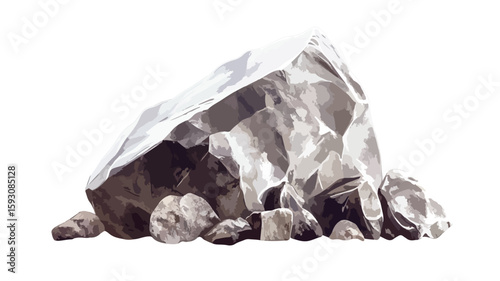 White Stone Mineral Rock Wide Angle