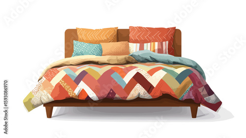 Summertime Herringbone Quilt Pattern Patchwork Furniture