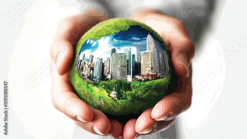 Sustainable Living Environmentalist Holding Green Plant