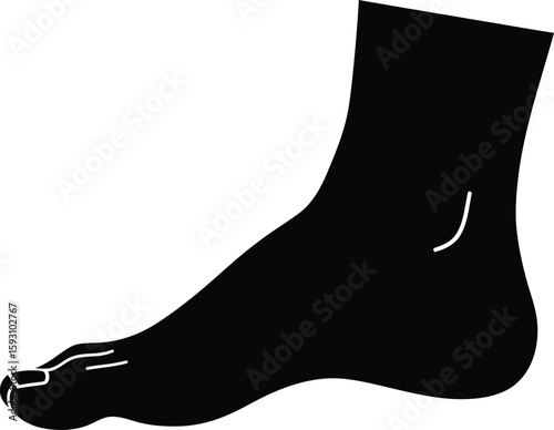 Foot Silhouette with Ankle Detail - AI Generative
