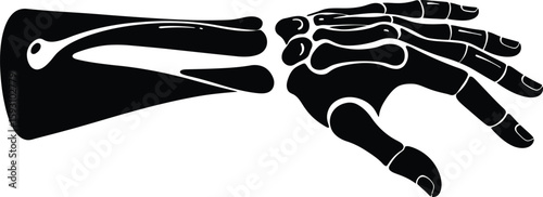 Hand and Forearm Bones Stylized Silhouette - AI Generative
