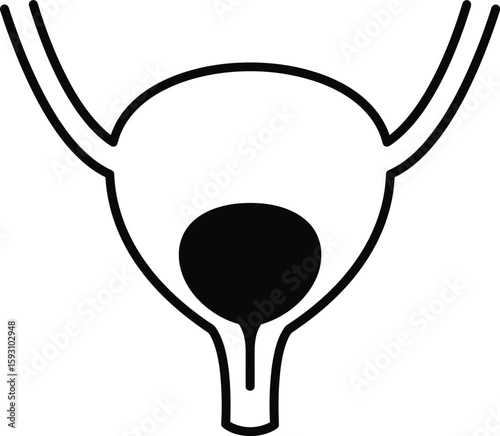 Urinary Bladder with Contents Outline - AI Generative
