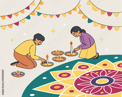 Diwali Diya Lighting Tradition | Festival of Lights Celebration