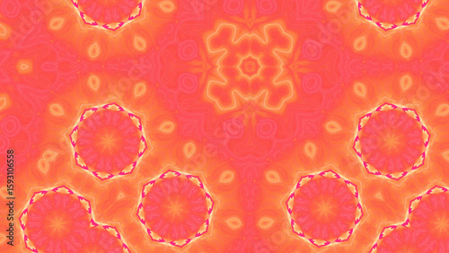 Abstract Radiant Burst with Soft Grain Texture, Symmetrical Glow Pattern in Psychedelic Style, Radiating Circular Abstract with Subtle Noise, Kaleidoscopic Starburst with Gradient Flow