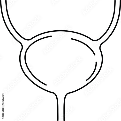 Urinary Bladder Simple Outline - AI Generative
