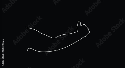 Bicep and Forearm Muscle Outline - AI Generative
