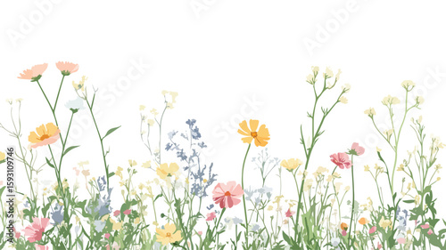 Lush Wildflower Field Scenery