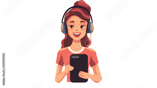 Professional Female Operator Character Illustration