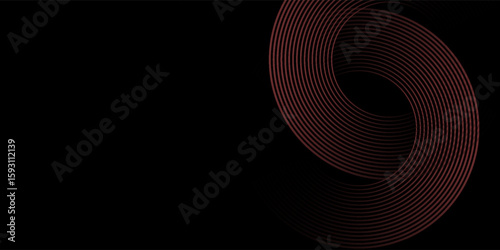 Abstract grey and red circle line vector on dark background. Modern simple overlap circle lines texture creative design. Suit for poster, cover, banner.vecto.eps.10