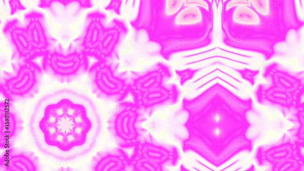 Fototapeta premium Abstract Radiant Burst with Soft Grain Texture, Symmetrical Glow Pattern in Psychedelic Style, Radiating Circular Abstract with Subtle Noise, Kaleidoscopic Starburst with Gradient Flow