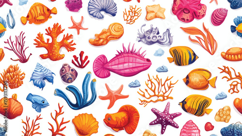 Ocean Creatures Seamless Pattern Design