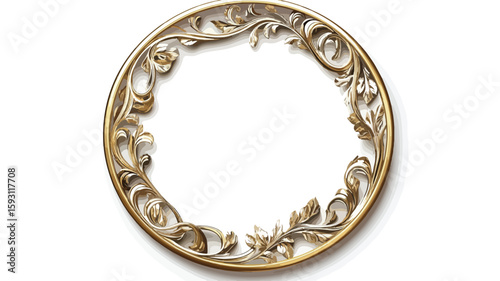 Elegant Vintage Golden Circle Frame Photo