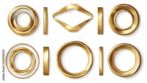 Vintage Gold Frame Cut Out Set