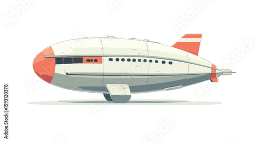 Vintage Zeppelin UFO Architecture White Background