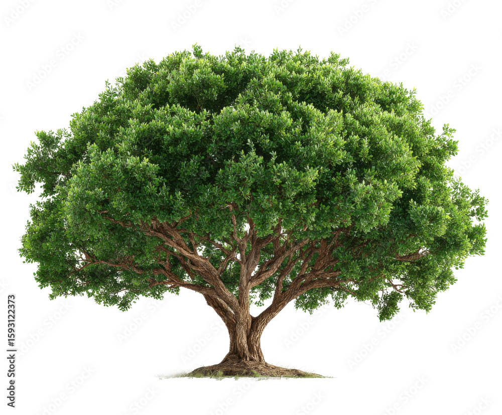 Obraz premium Growing green tree in nature outdoor environment full view. Isolated on transparent background, png.