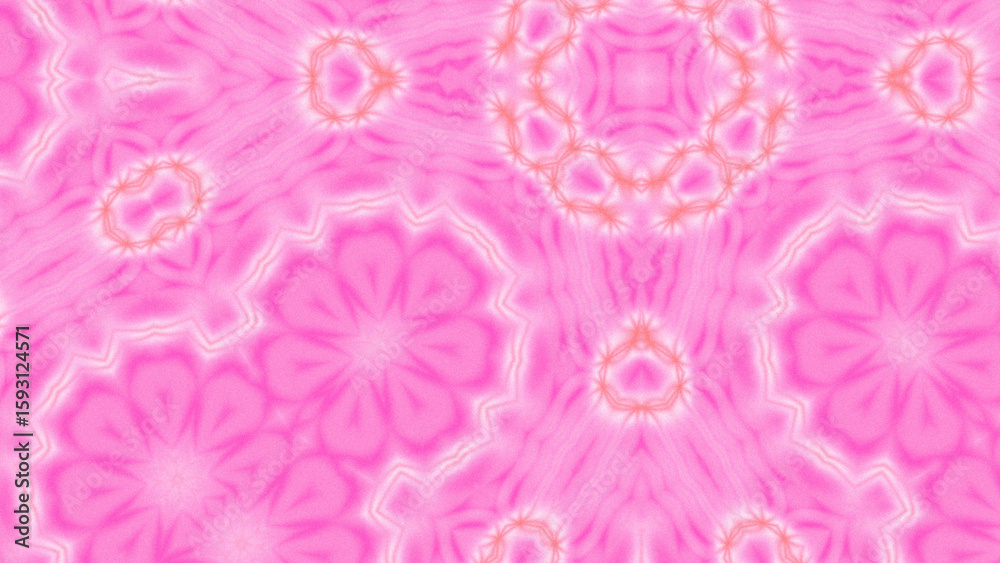 Obraz premium Abstract Radiant Burst with Soft Grain Texture, Symmetrical Glow Pattern in Psychedelic Style, Radiating Circular Abstract with Subtle Noise, Kaleidoscopic Starburst with Gradient Flow