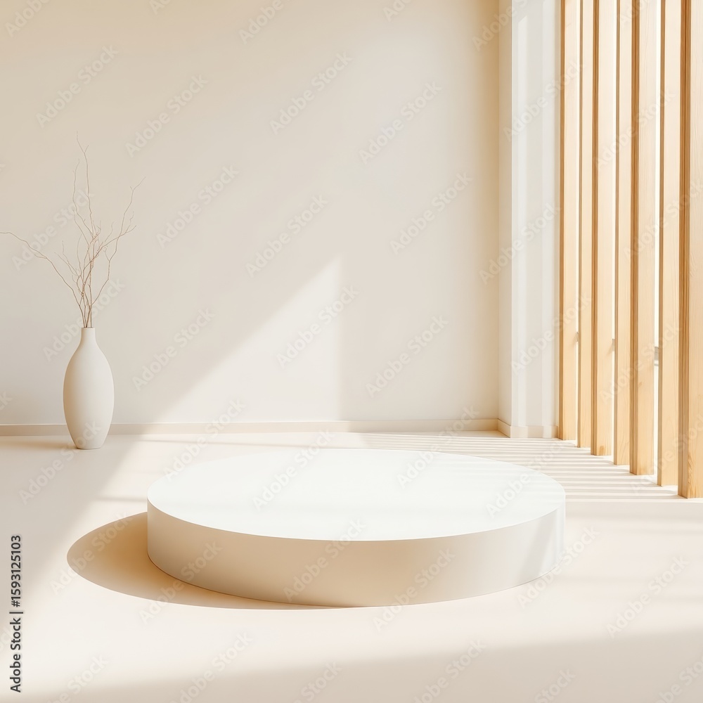 Fototapeta premium Peaceful Modern Interior with Organic Elements and Soft Light