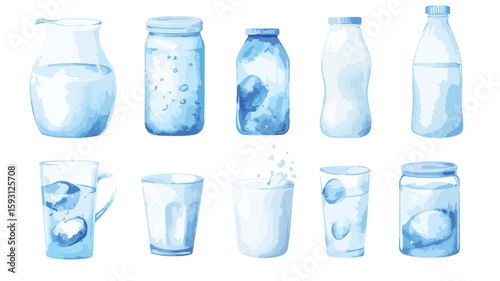 Watercolor Milk Element Set Wide Angle