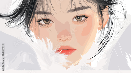 Elegant White Bird Feather Close-Up