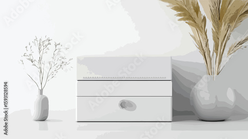 Elegant White Jewelry Box Mockup Display