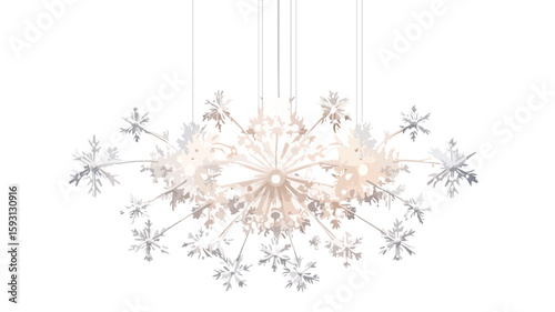 Elegant Snowflake Bokeh Chandelier Background