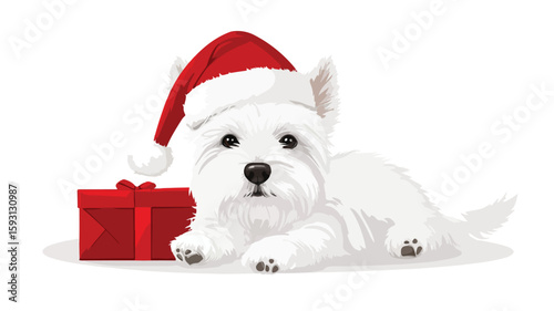 Festive West Highland Terrier Santa Dog
